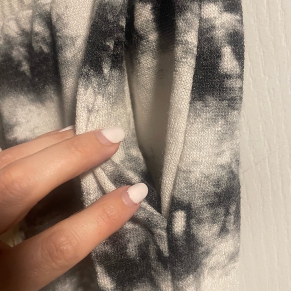 boutique Tie-Dye Black and Ivory Women's Lounge or Activewear Shorts, Medium - Picture 3 of 6